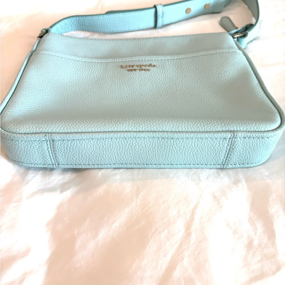 kate spade pastel blue pebbled leather crossbody